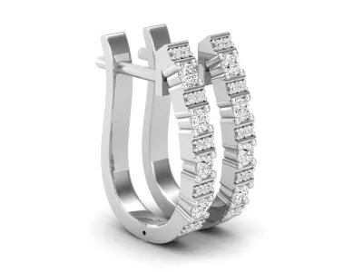 AV 584 Diamond Ladies Hoop Earrings 3D print model