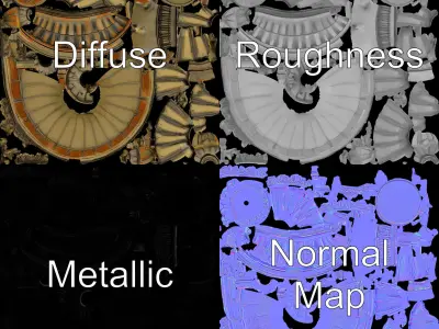 Classic Outdoor Fountain Model Pack Low-poly 3D model