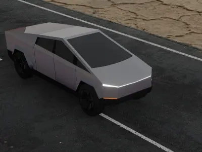 SCI-FI ELON MUSK TESLA CYBER TRUCK 3D MODEL Low-poly 3D model