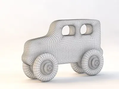 Kid Wooden Toy Car 3D model