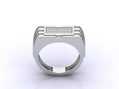 Print Ready STL 3DM  Gents Rings Diamond Men Ring  3D print model 236