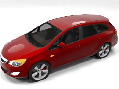 OPEL ASTRA J WAGON 2012 LOWPOLY Low-poly 3D model