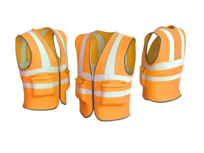 Realistic Worker Vest 005 Low-poly 3D model