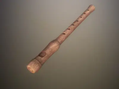 Flute PBR Low and High poly 3x texture sets Low-poly 3D model