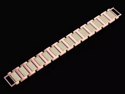 Luxury Pave Link Bracelet Watch Band 3D Model  2558 3D print model