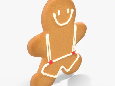Gingerbread Cookie 1 Low-poly 3D model