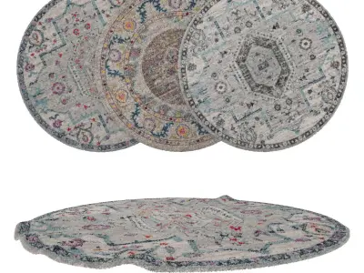 Round Rug Set 183 3D model
