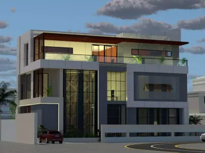 Modern Luxury Villa -3D Exterior Design 3D model