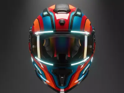 Motorcycle Helmet Low-poly 3D model