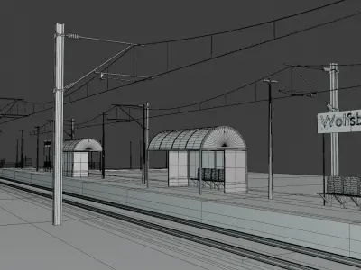 Local railway station IV 3D model