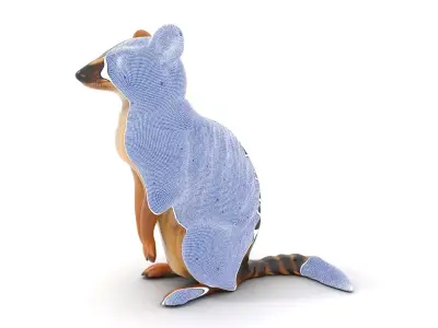 Striped Numbat Creature model pack Low-poly 3D model