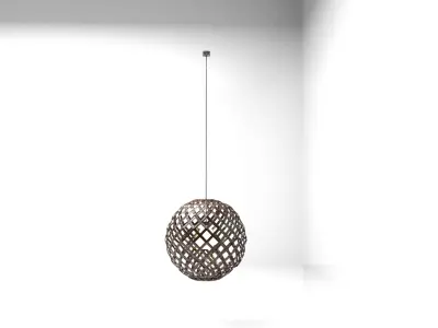 3D MODEL OF A DECORATIVE PARAMETRIC RATTAN  CEILING CHANDELIER Low-poly 3D model
