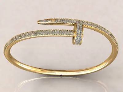 Nail Bracelet 18 cm Full Pave 3D print model