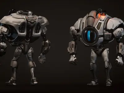 Heavy Bot for Unreal Engine 4 Low-poly 3D model