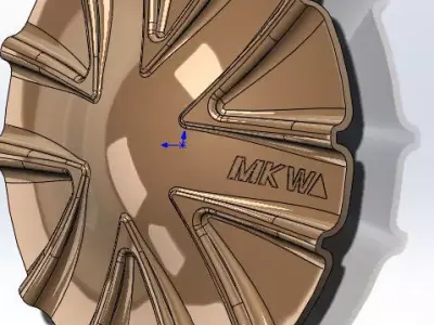 Volkswagen plastic center rim cover print model 3D print model