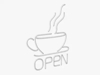 Neon led light sign 02 3D model