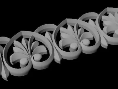 Central decor ornament for furniture 3D model 242