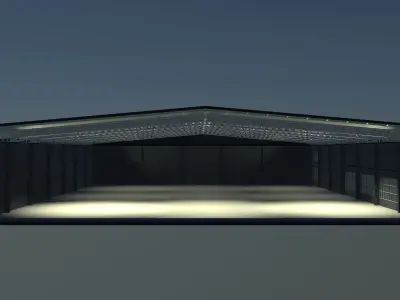 Warehouse with hall space 3D model