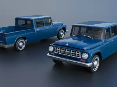 International Pickup Crew Cab 1964 3D print model