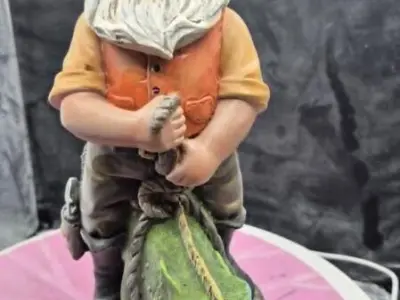 gnome ridding lizzard garden decoration 3D print model