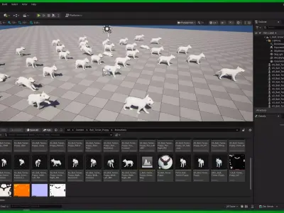 Bull Terrier Puppy Dog Low-poly 3D model