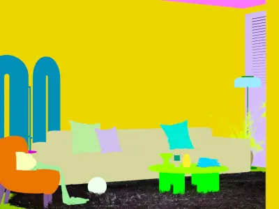 Parisian interior scene 3D model 3D model