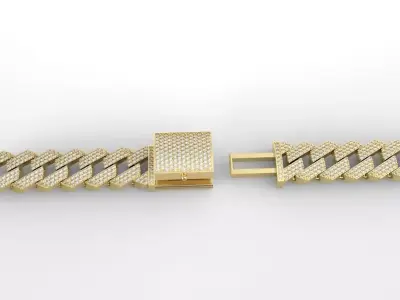 Cuban link bracelet v2 3D print model