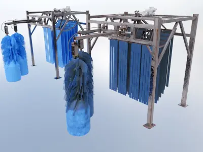 Car Wash Low-poly 3D model