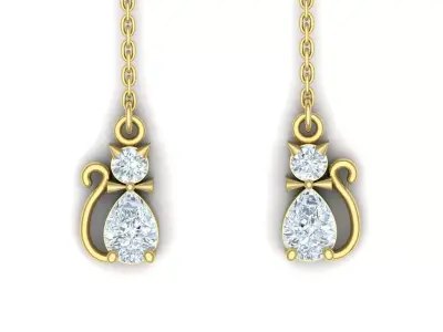 Cat earrings 02 3D print model