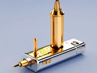 Luxury Gold and Silver Vape Pen Low-poly 3D model