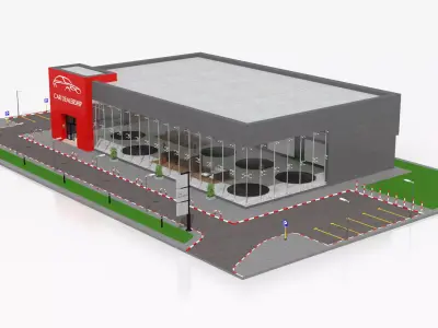 Car Showroom 3D model