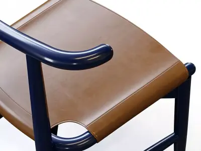 Luxury Wooden Dining Set with Upholstered Chairs Low-poly 3D model