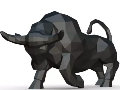 bull low poly 3D print model purchase