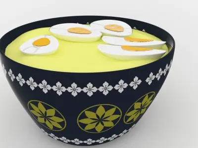  egg bowl  Low-poly 3D model