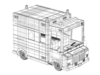 Ambulance Low-poly 3D model