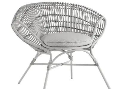 Aro Outdoor Lounge Chair With Black Cushion 3D model