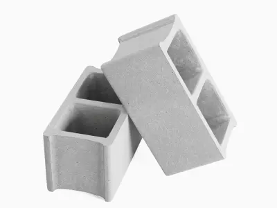 Concrete Construction Blocks 02 Low-poly 3D model