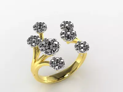 luxurious cocktail ring 3D print model