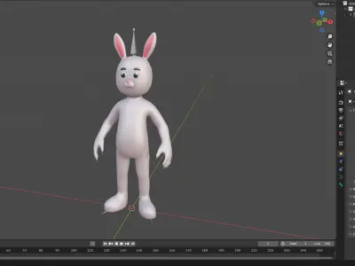 Cartoon Rabbit Bunny Rigged  Low-poly 3D model