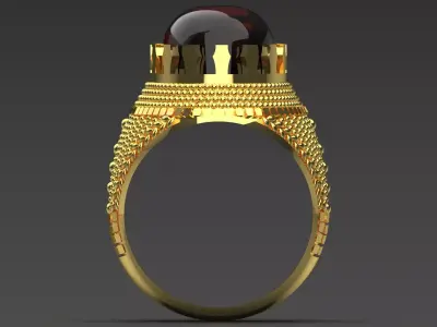 Classic design man ring with red stone model mr0236 3D print model