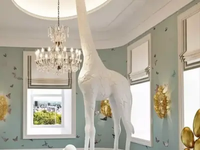 Giraffe Statue 3D Monumental Animal Sculpture Luxury Low-poly 3D model