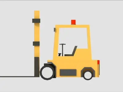 low poly clark Low-poly 3D model forklift truck Low-poly 3D model