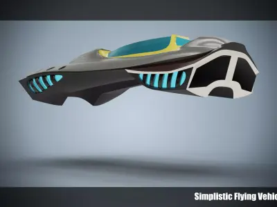Simplistic Flying Vehicle 14 Low-poly 3D model