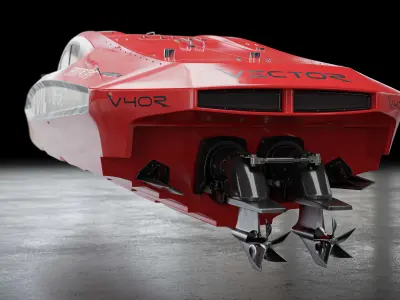 High Quality Vector V40R Lucas Oil offshore powerboat 3D model