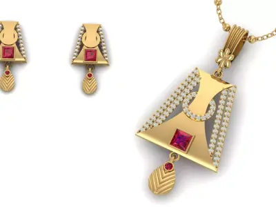 Pendant Necklace 3D print model 14
