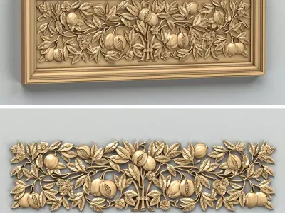 Carved decor horizontal 048 3D model
