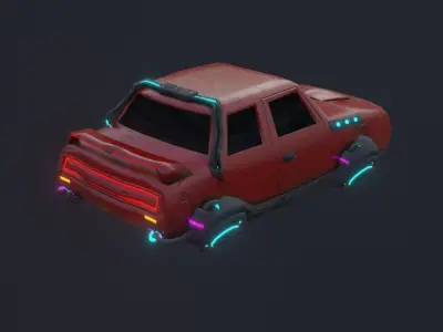 Hovercar sedan Low-poly 3D model