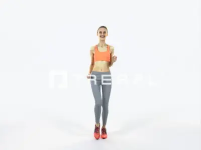 Beauty 03E Running Jogging Sports Woman Low-poly 3D model