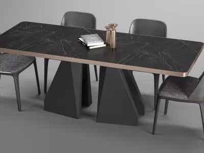 Luxury Ellitia Table Set 3D model