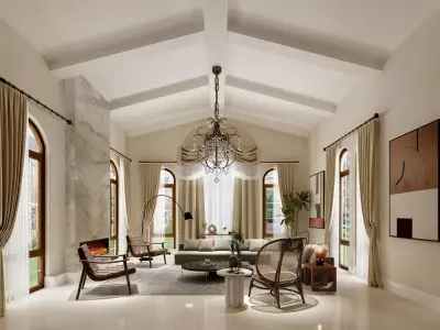 3D model of American living room 3D model